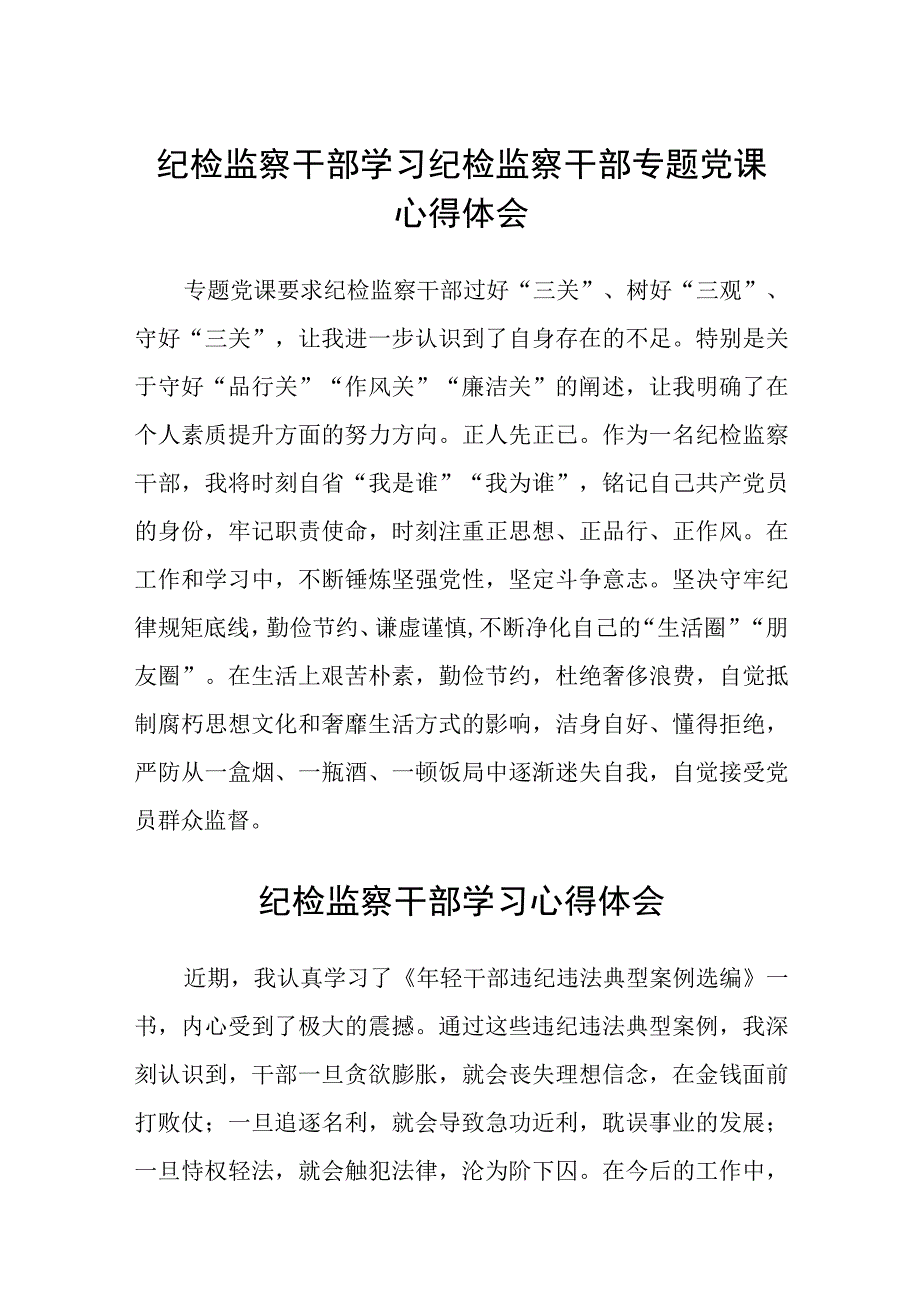 2023纪检监察干部学习纪检监察干部专题党课心得体会精选八篇汇编范文.docx_第1页