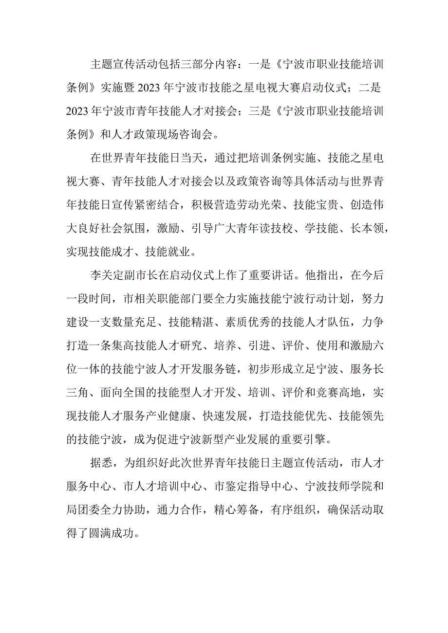 世界青年技能日宣传活动总结范文二.docx_第2页