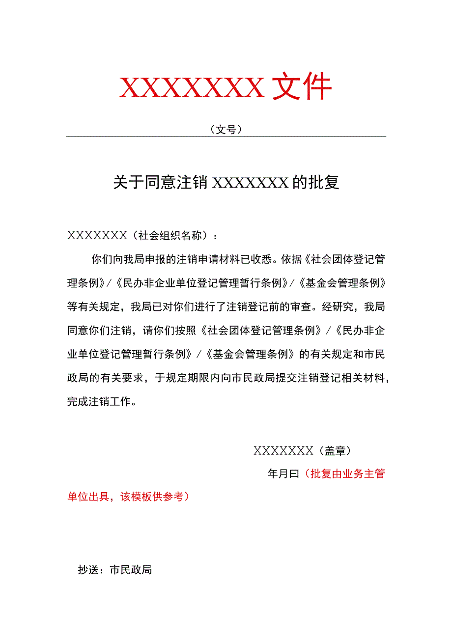 业务主管单位注销批复范本.docx_第1页