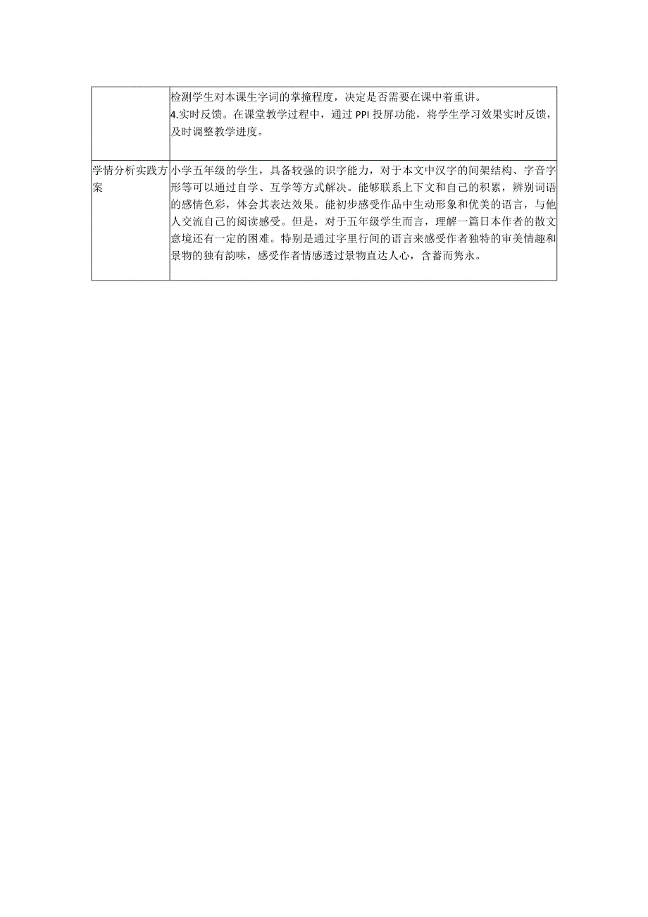 A1五年级上册《四季之美》学情分析方案.docx_第2页