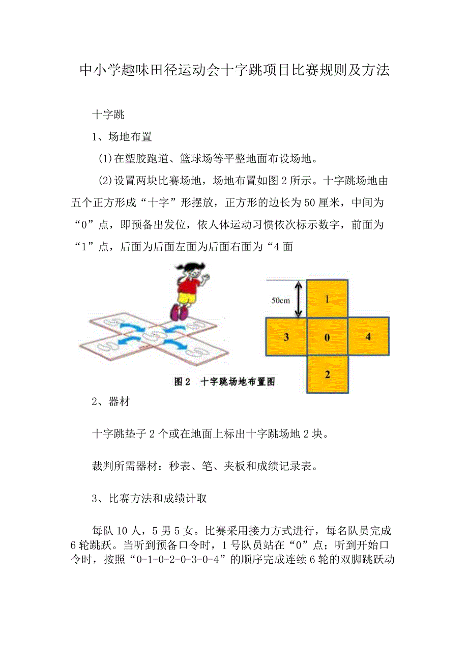 中小学趣味田径运动会十字跳项目比赛规则及方法.docx_第1页