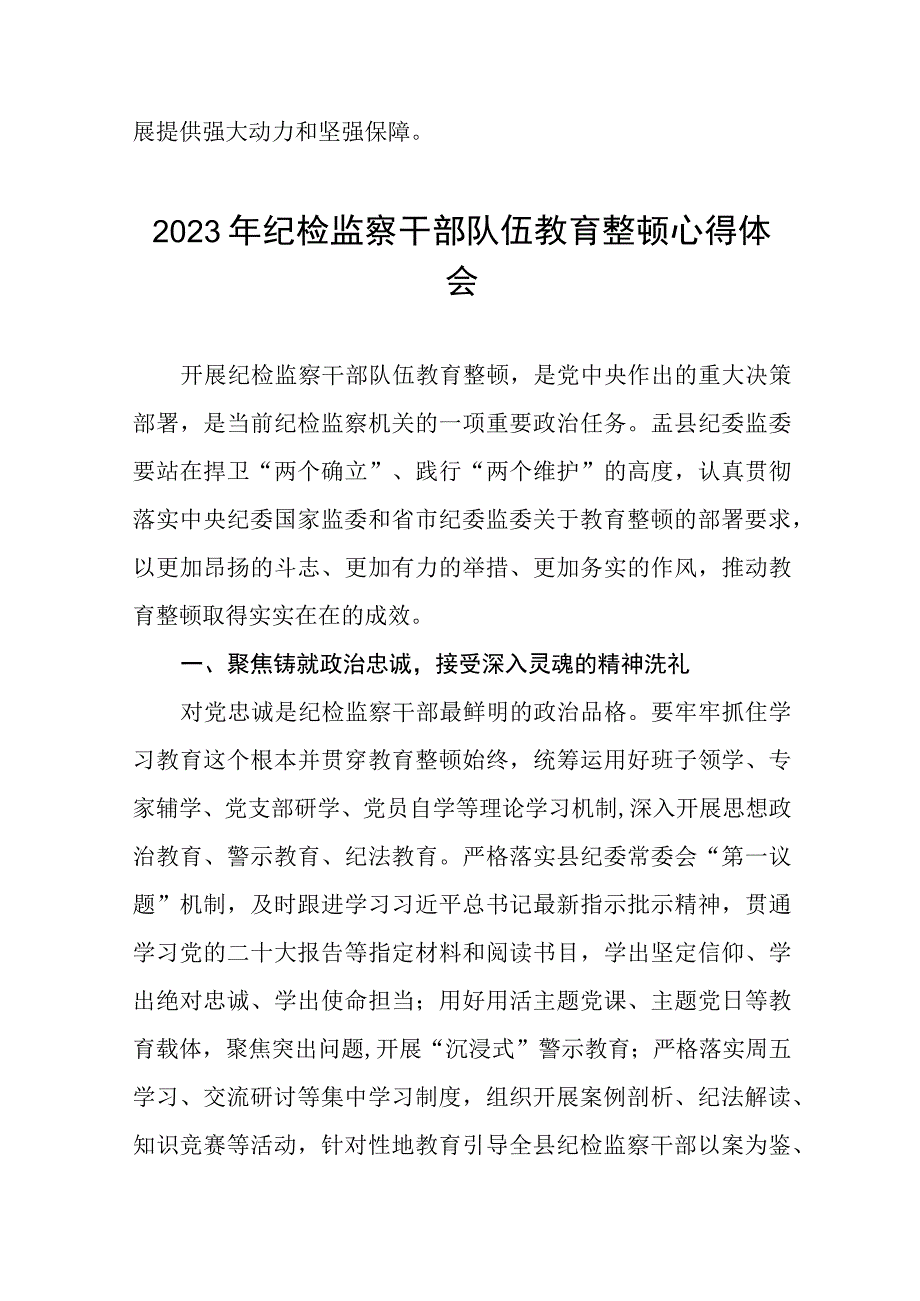 2023年纪检监察干部队伍教育整顿心得体会感悟最新版十一篇.docx_第3页