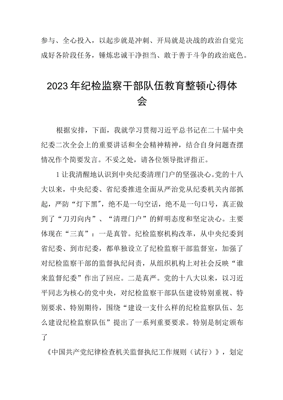 2023年纪检监察干部队伍教育整顿心得体会最新版十一篇.docx_第3页