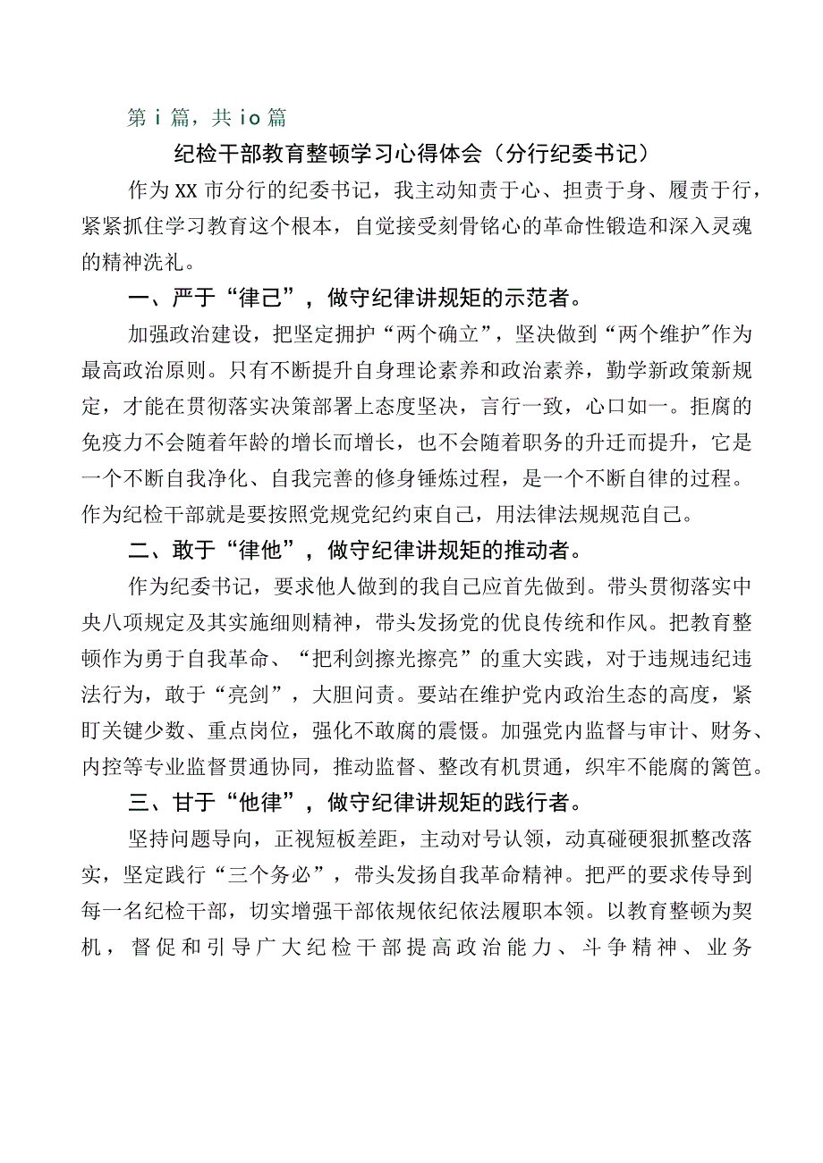 2023年开展纪检监察干部队伍教育整顿的发言材料多篇+五篇推进情况汇报+实施方案.docx_第1页