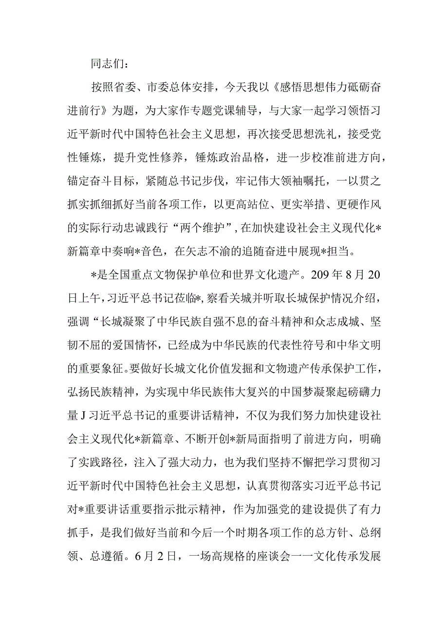 党课讲稿：感悟思想伟力砥砺奋进前行.docx_第1页