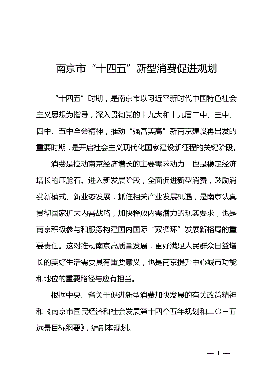 南京市“十四五”新型消费促进规划.doc_第1页