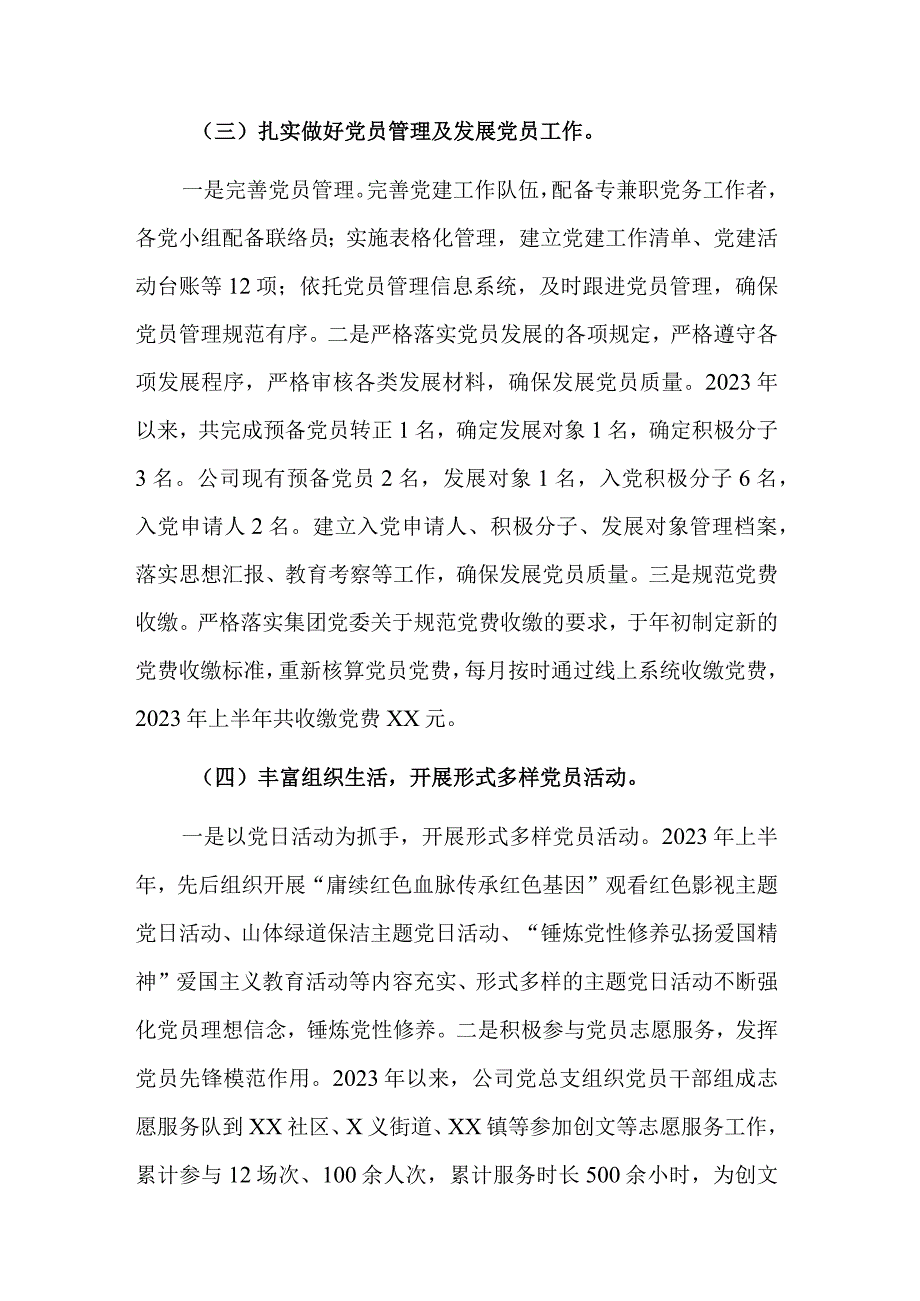 公司党总支与乡镇2023年上半年工作总结及下半年工作计划汇报合集.docx_第3页