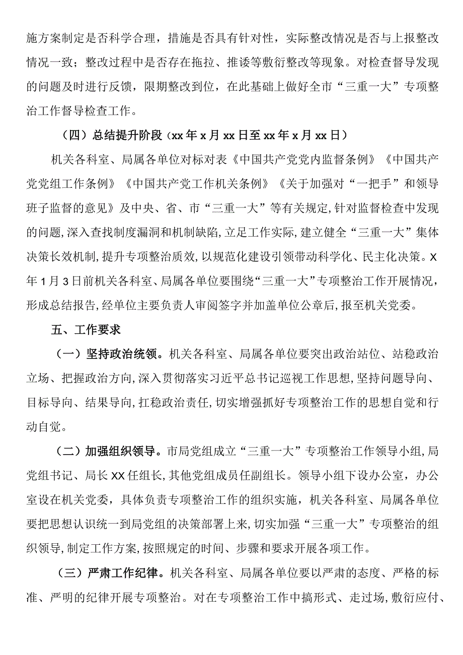 中共XX市民政局党组开展三重一大专项整治工作方案.docx_第3页