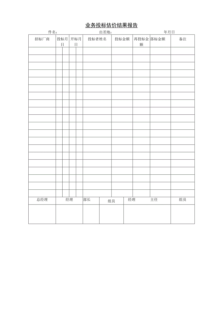 业务投标估价结果报告.docx_第1页