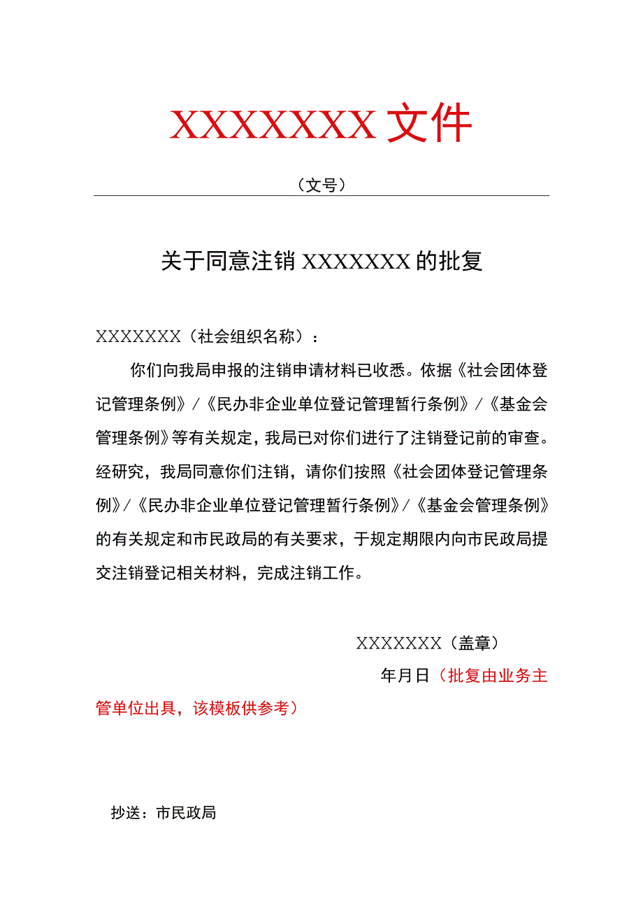 业务主管单位注销批复范本.docx_第1页