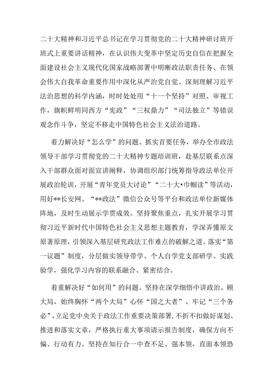 在2023年政法委第一期专题读书班上的讲话.docx_第2页