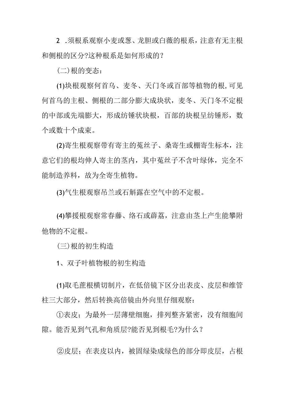 南医大药用植物学实验指导第6项 根的形态类型和变态及根的初生构造.docx_第2页