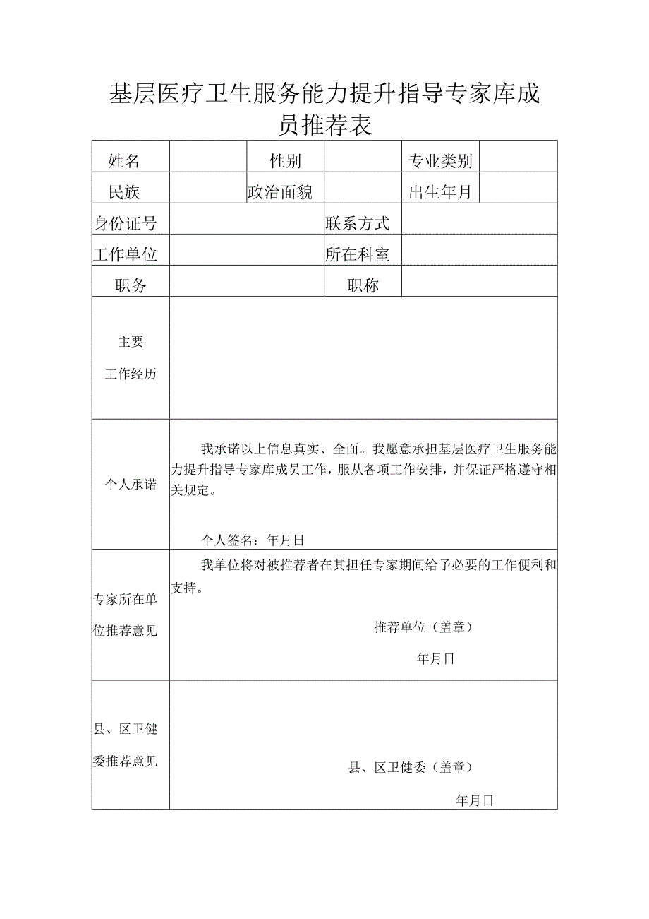 关于推荐基层医疗卫生服务能力提升指导专家的通知.docx_第3页