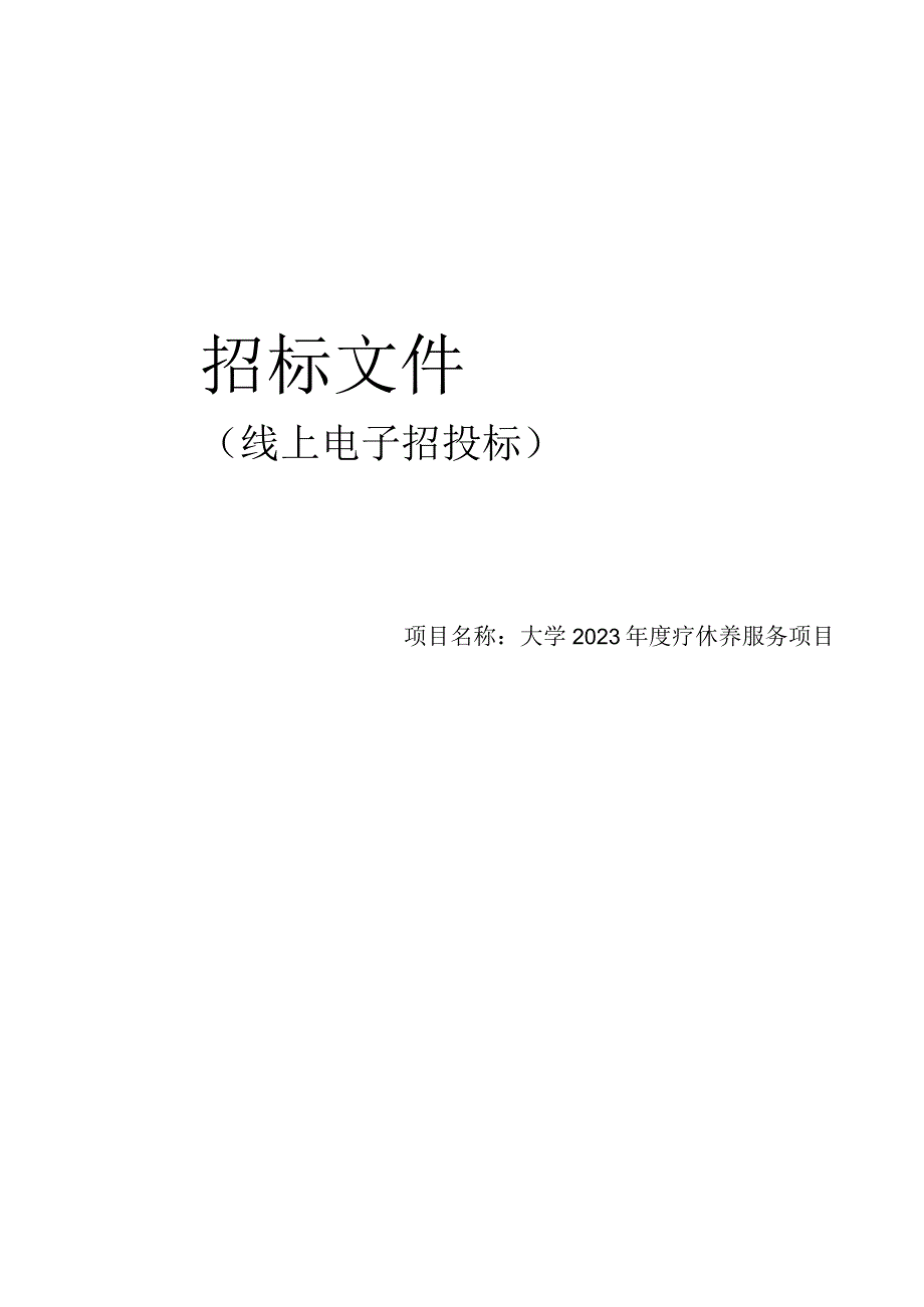 大学2023年度疗休养服务项目招标文件.docx_第1页