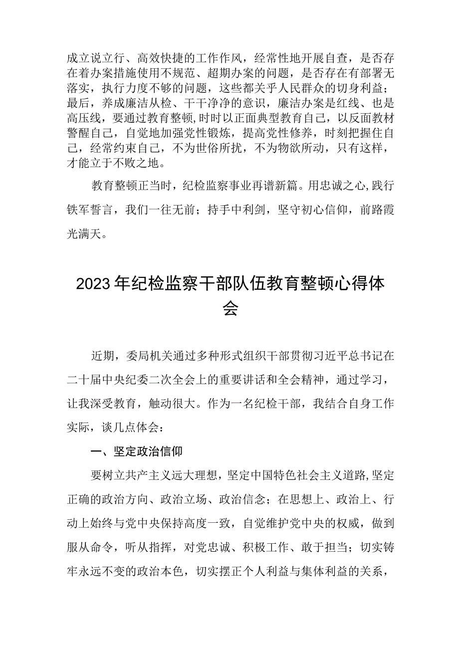 最新范文2023年纪检监察干部队伍教育整顿心得体会最新版十一篇.docx_第3页