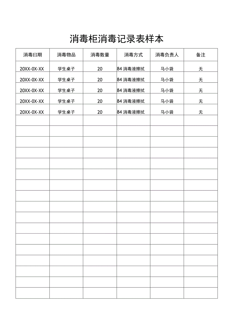 消毒柜消毒记录表样本.docx_第1页