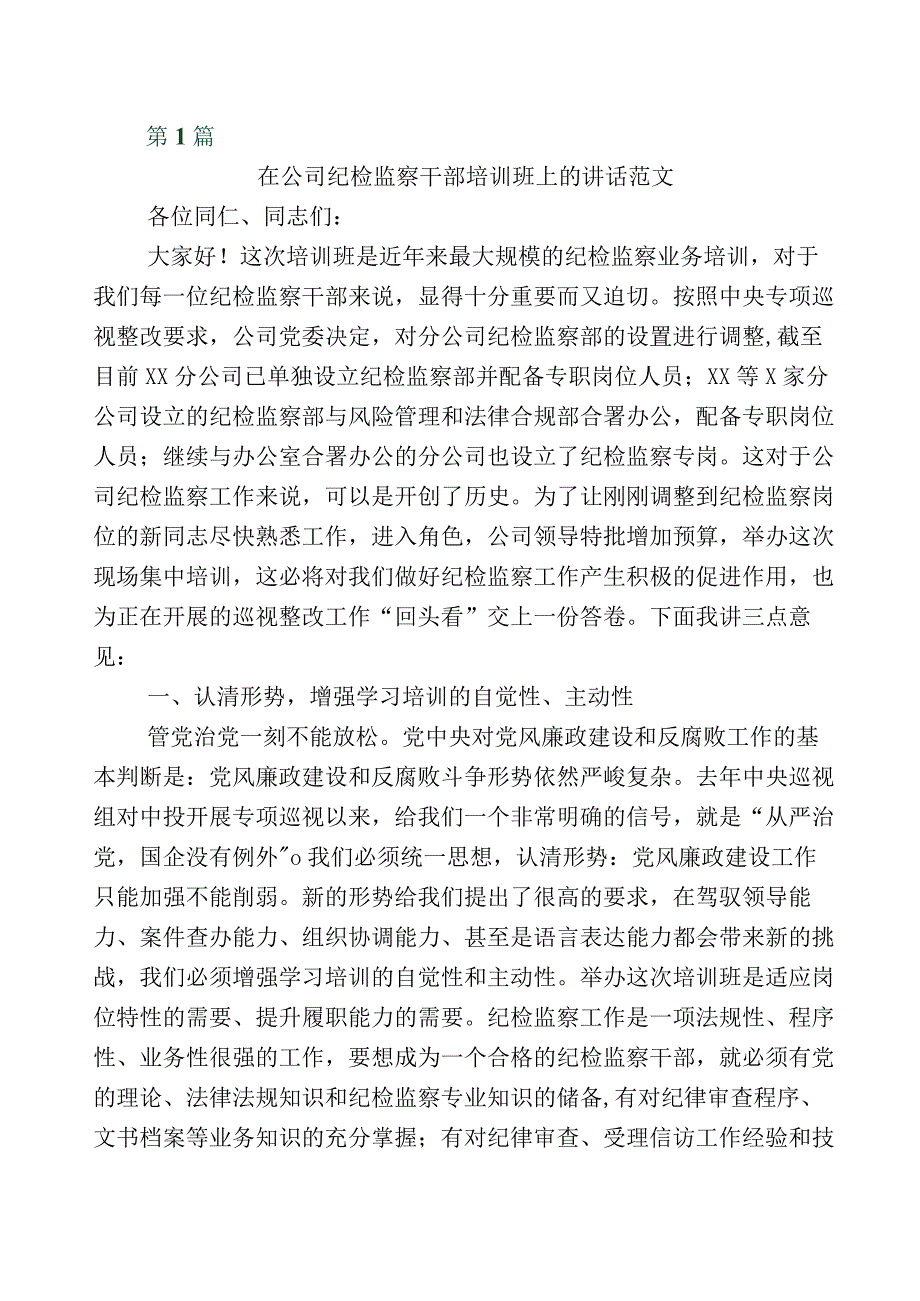 某纪委书记监委主任全面落实纪检监察干部队伍教育整顿发言材料十篇及五篇总结汇报+工作方案.docx_第1页