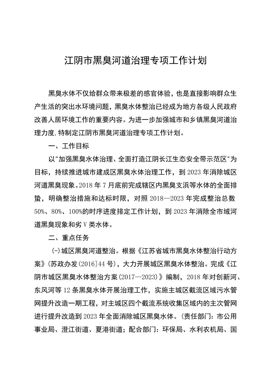 江阴市黑臭河道治理专项工作计划.docx_第1页