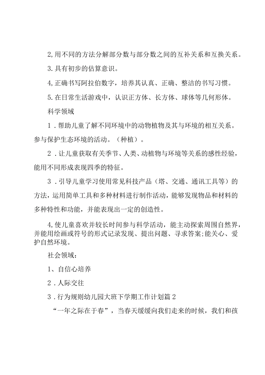 幼儿园大班下学期工作计划十篇.docx_第3页