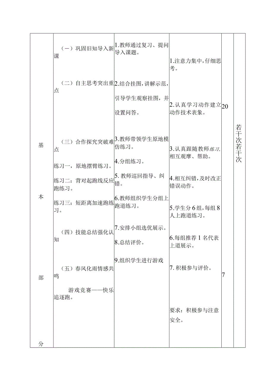 50米快速跑教学设计人教版四年级体育与健康.docx_第2页