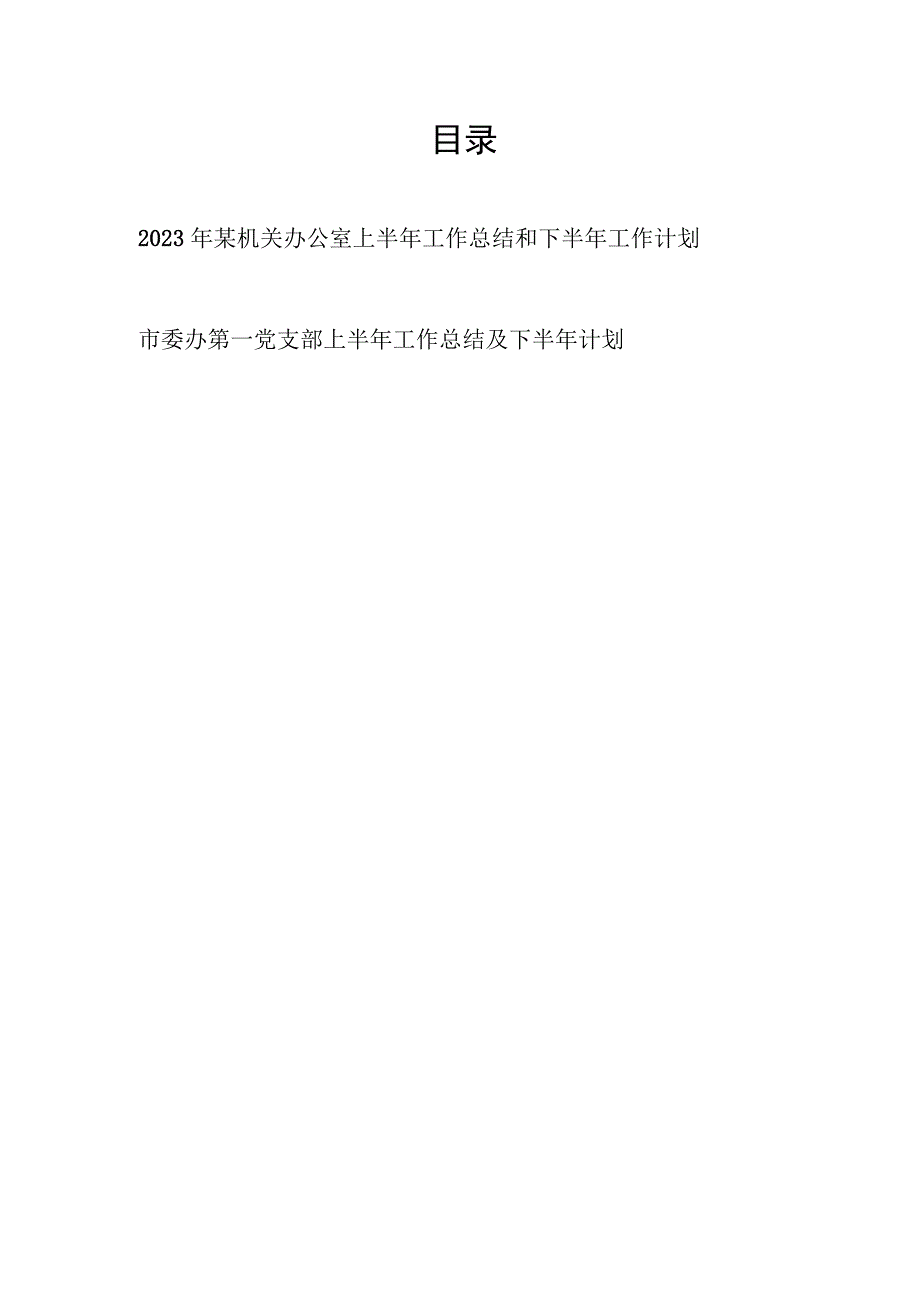 2023年某机关办公室上半年工作总结和下半年工作计划思路.docx_第1页