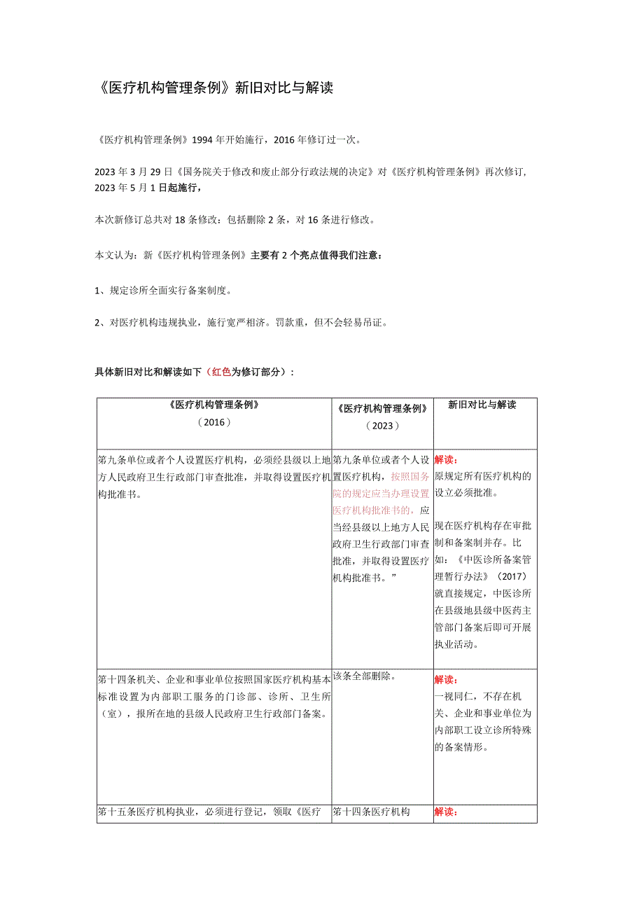 《医疗机构管理条例》新旧对比与解读.docx_第1页