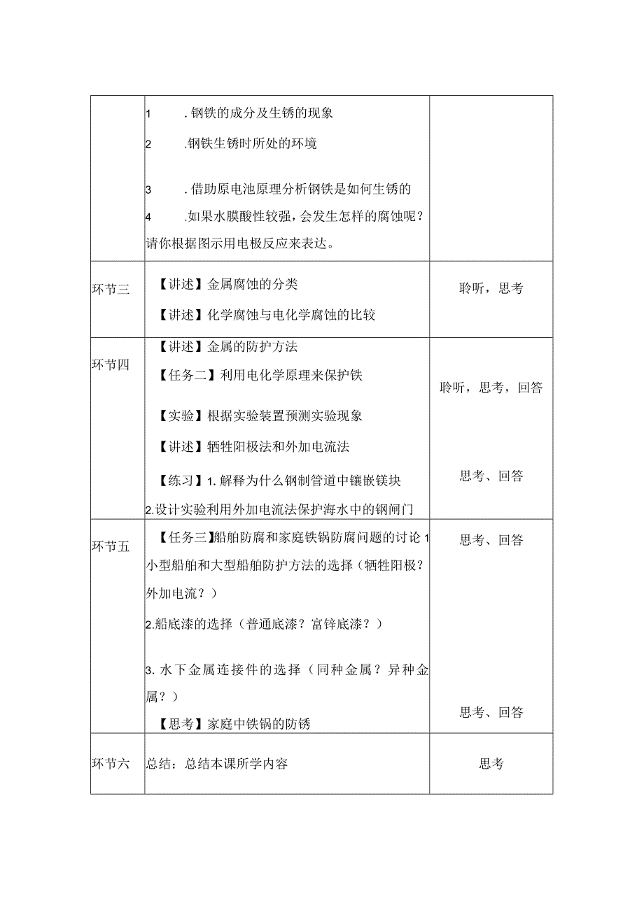 20232023学年人教版新教材选择性必修一 第四章第三节 金属的腐蚀与防护 教案.docx_第2页