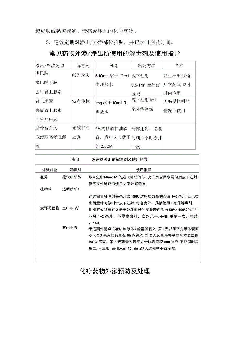 临床渗出和外渗干预措施异同点解毒剂使用指导及预防处理.docx_第2页