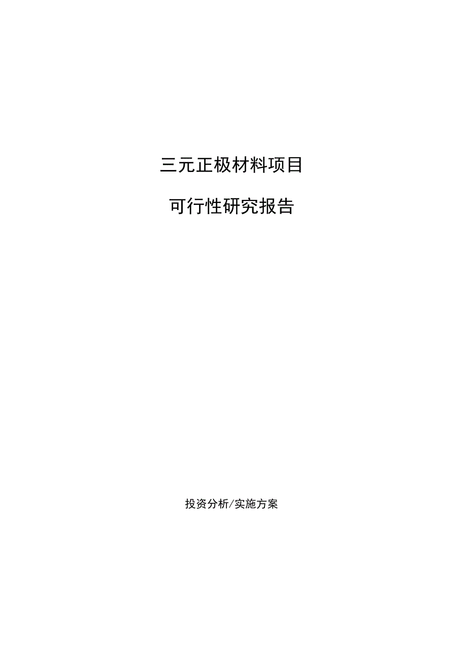 三元正极材料项目可行性研究报告.docx_第1页