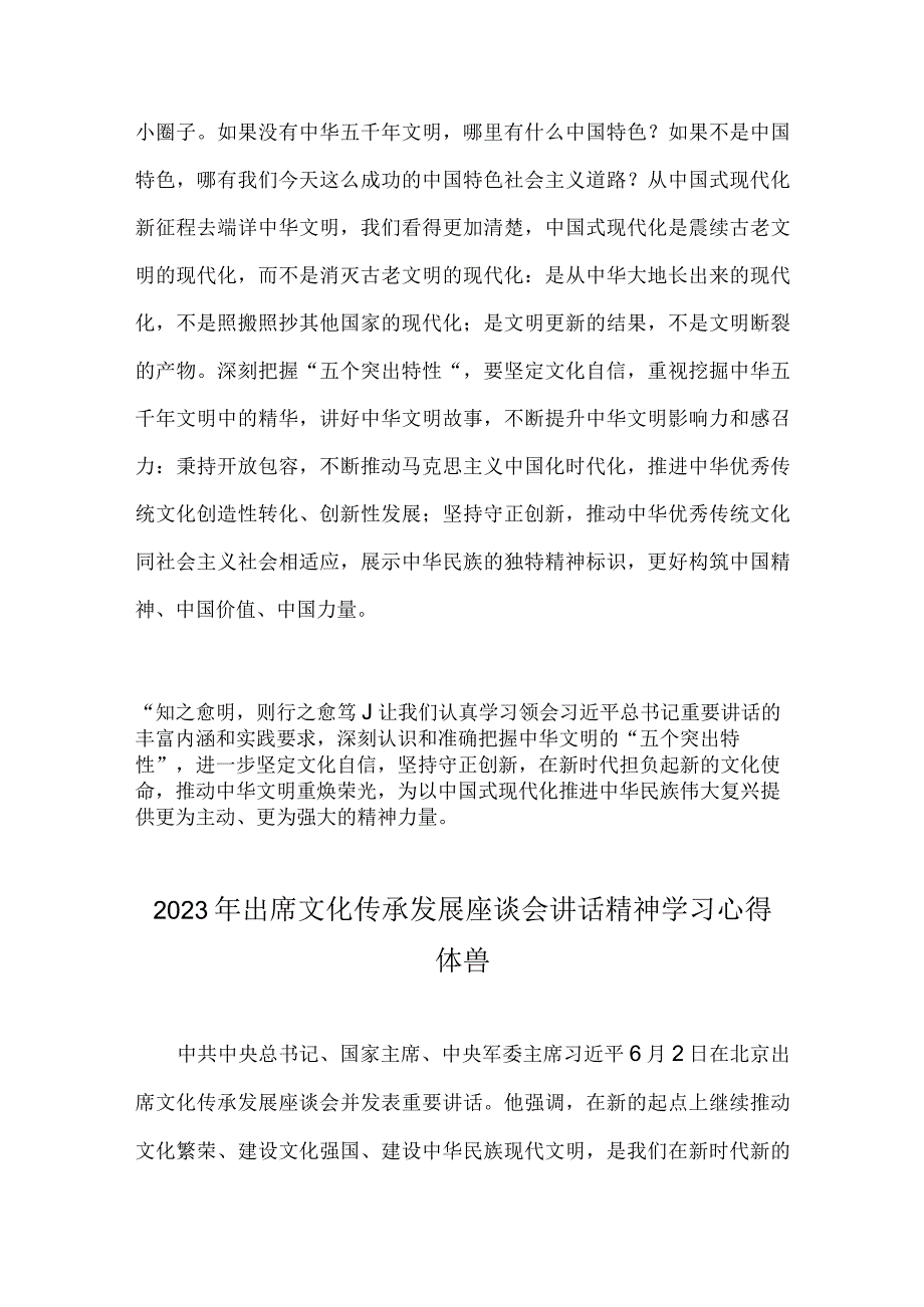 两篇范文：贯彻落实在文化传承发展座谈会上重要讲话精神心得体会.docx_第3页