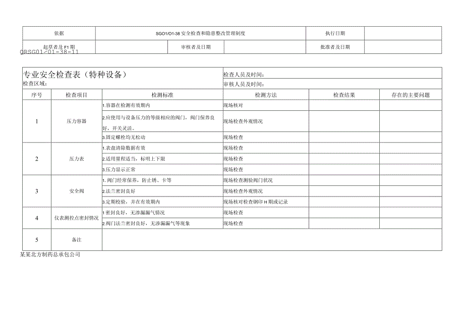 专业安全检查表特种设备.docx_第1页