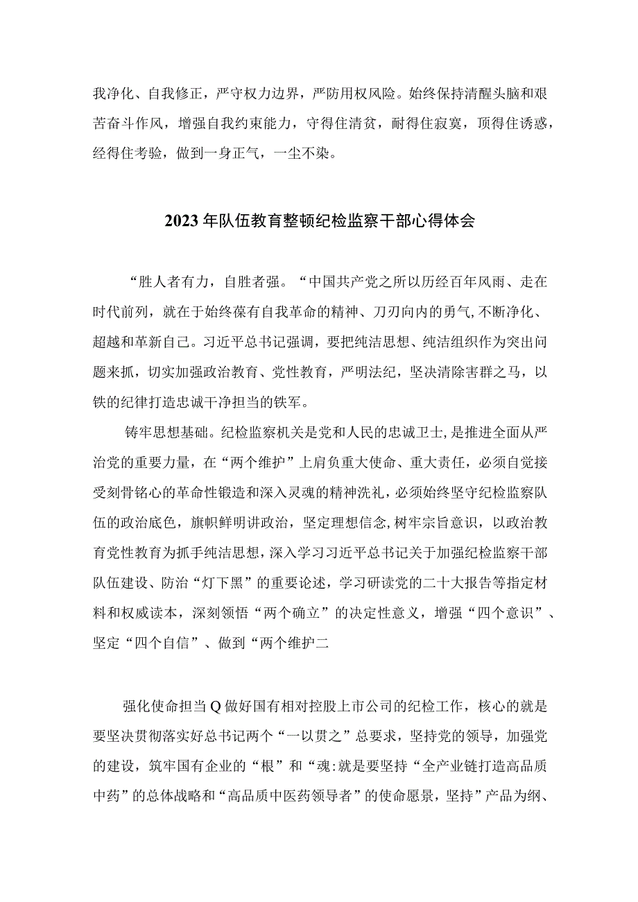 乡镇纪委书记在纪检监察干部队伍教育整顿学习心得体会四篇精选供参考.docx_第2页