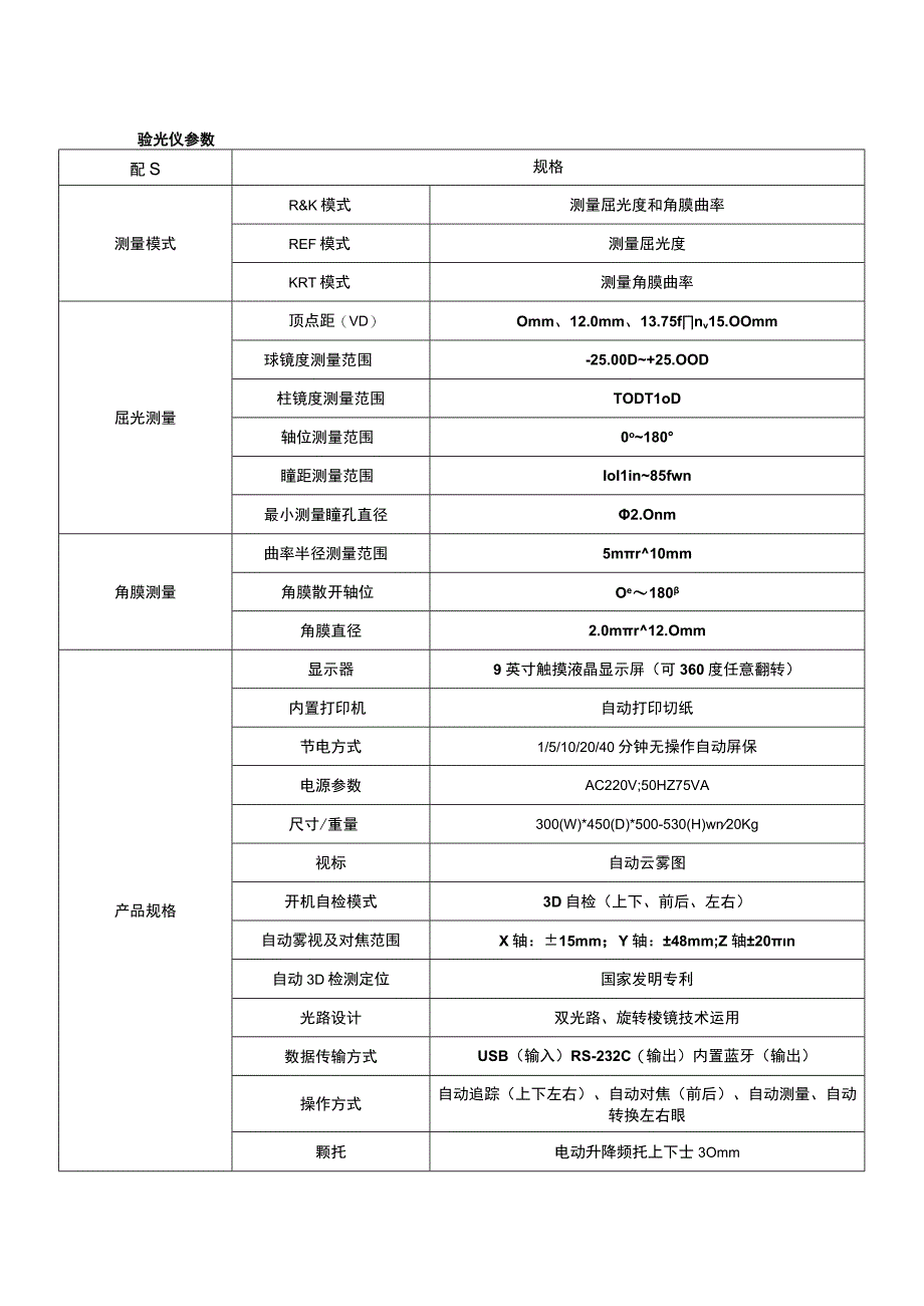 眼耳鼻喉科采购全自动综合验光仪技术参数.docx_第2页