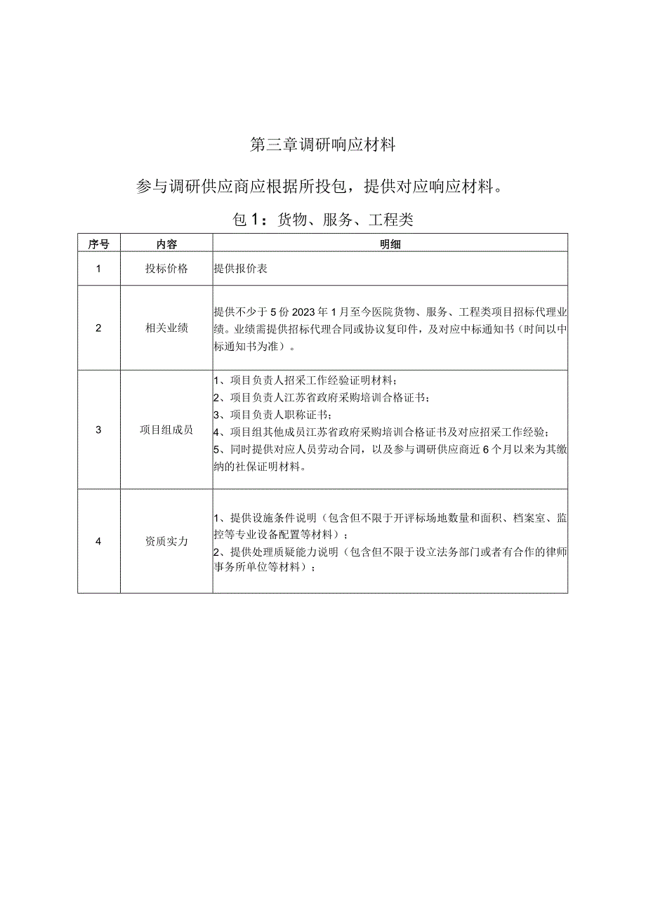 第三章调研响应材料参与调研供应商应根据所投包提供对应响应材料.docx_第1页