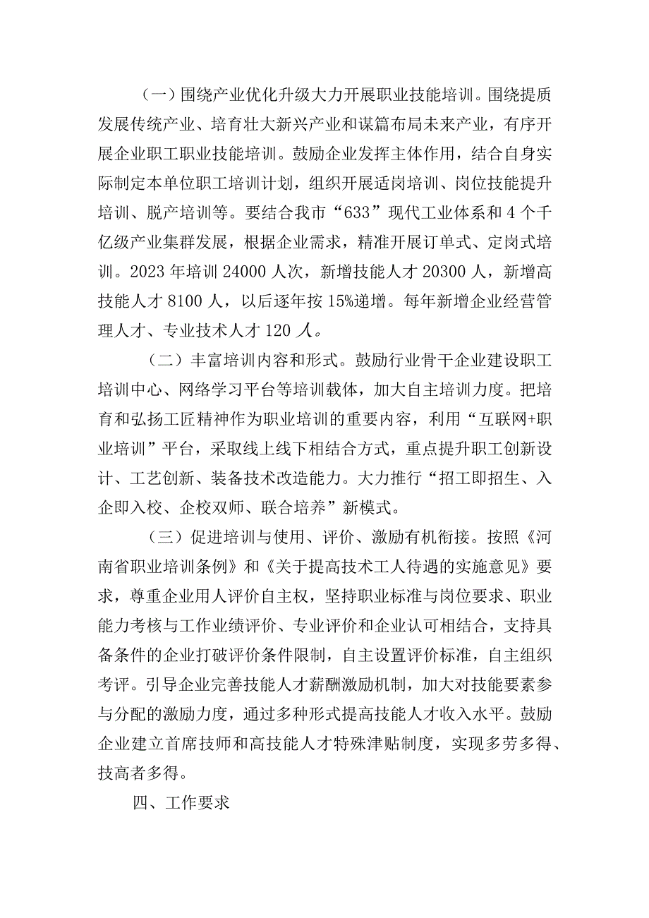 许昌市工业和信息化局贯彻落实人人持证技能河南建设实施方案20232025年.docx_第2页