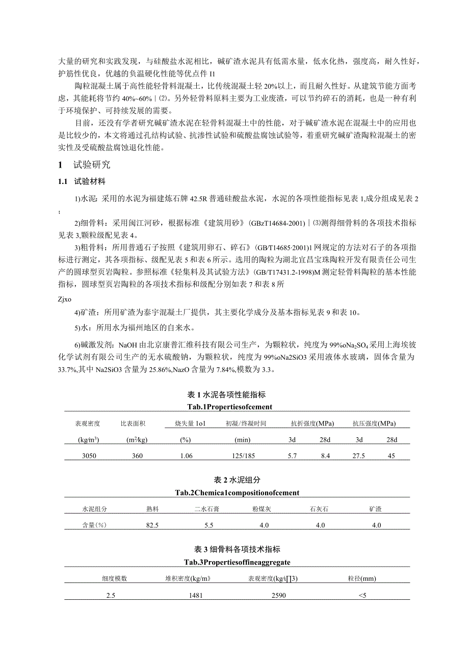 碱矿渣陶粒混凝土密实性及硫酸盐腐蚀试验研究.docx_第2页