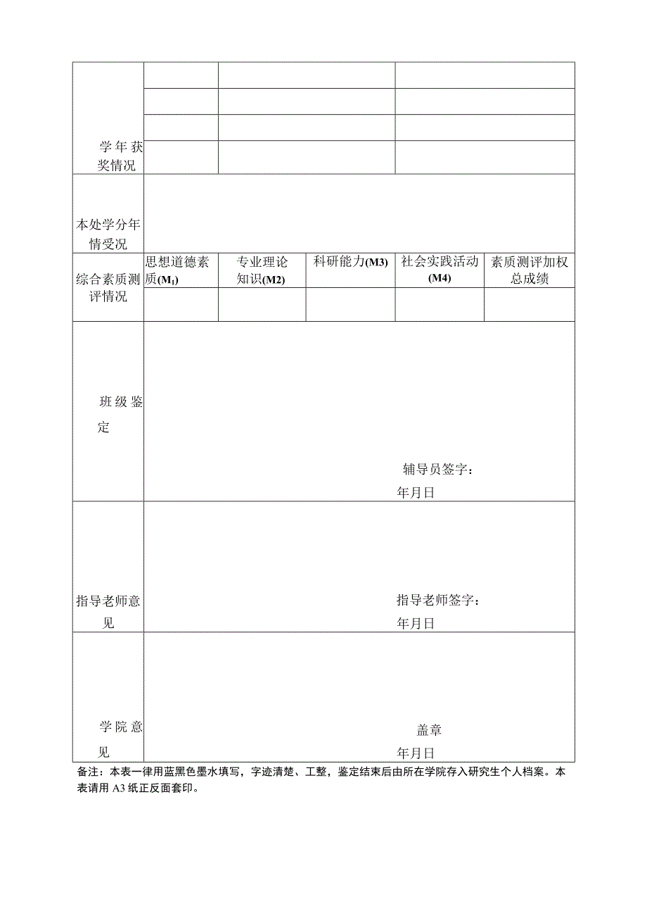 西安电子科技大学研究生学年鉴定表.docx_第3页