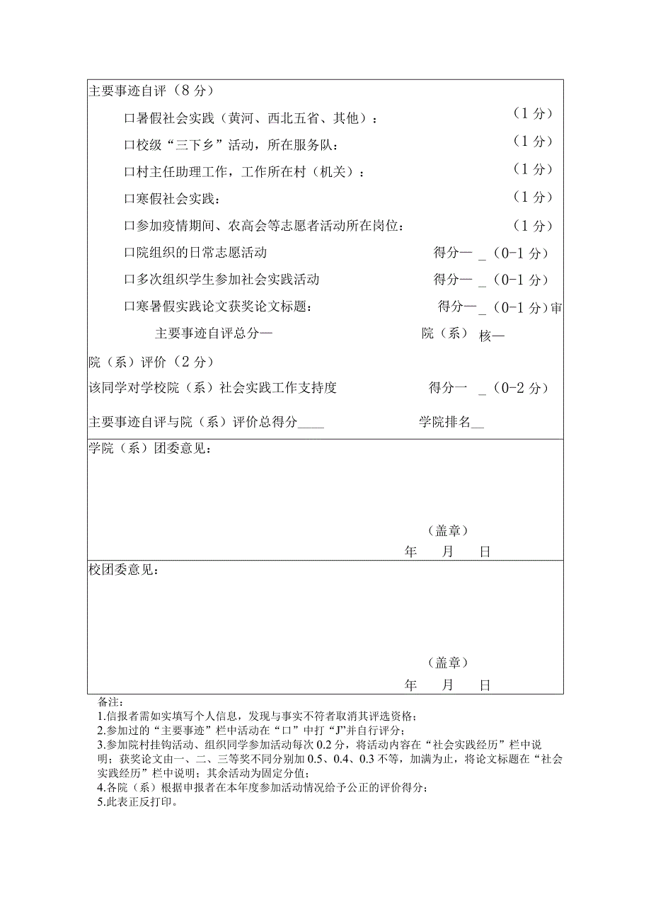 西北农林科技大学2023年度社会实践标兵申请表.docx_第2页