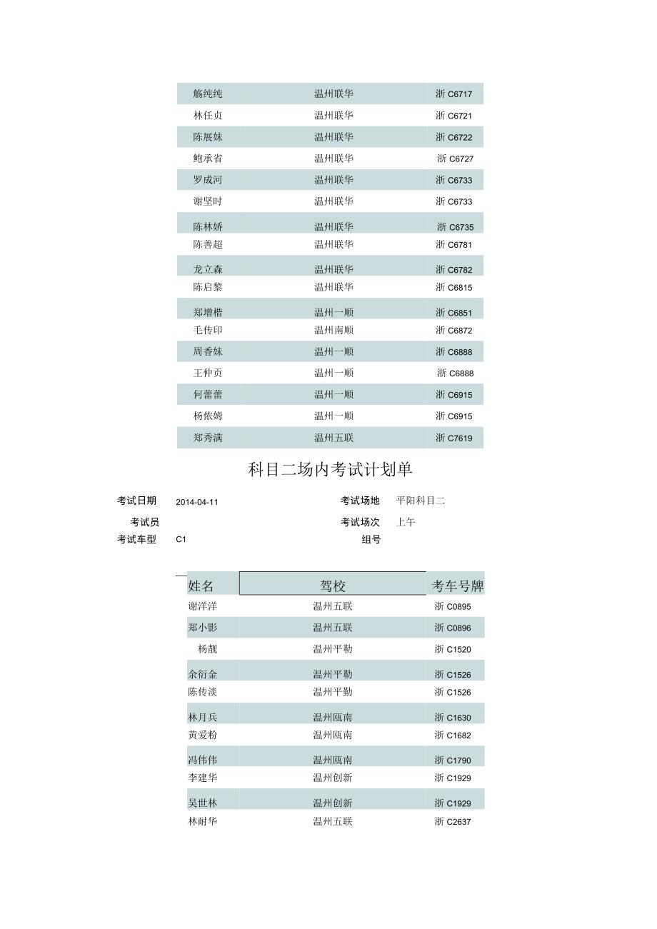 科目二场内考试计划单.docx_第3页