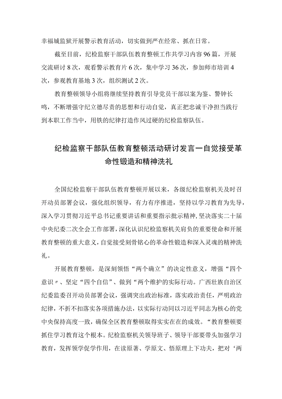 推动纪检监察干部队伍教育整顿研讨发言材料四篇精选供参考.docx_第2页