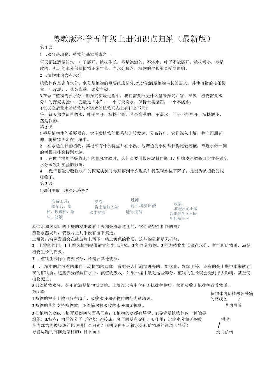 粤教版五年级上册科学全册知识点.docx_第1页