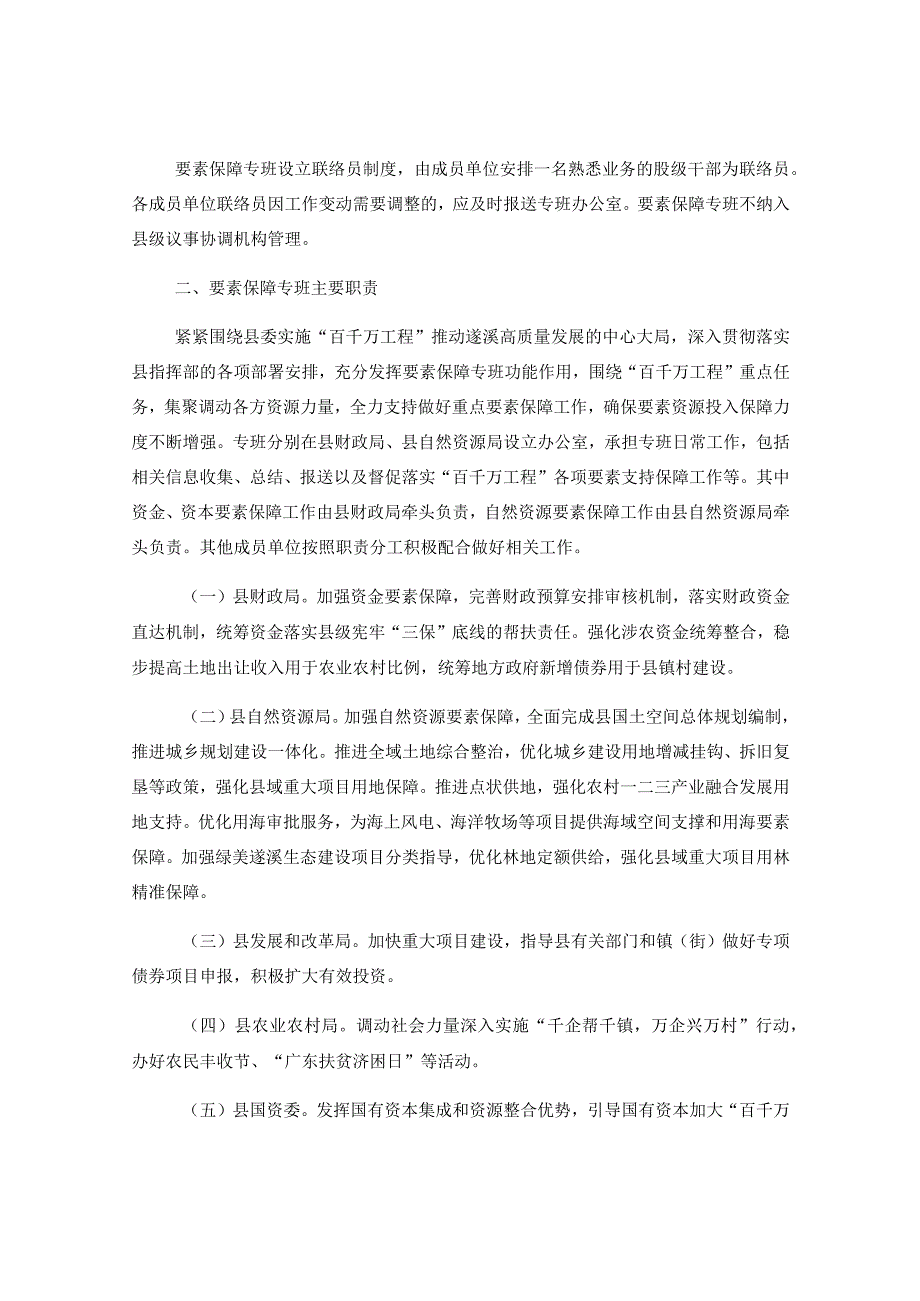 XX县百县千镇万村高质量发展工程要素保障专班方案意见稿.docx_第2页