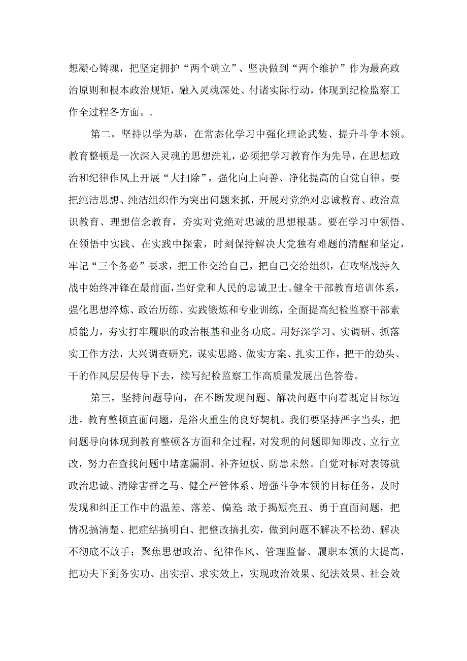 2023纪检监察干部队伍教育整顿研讨发言精选10篇.docx_第2页