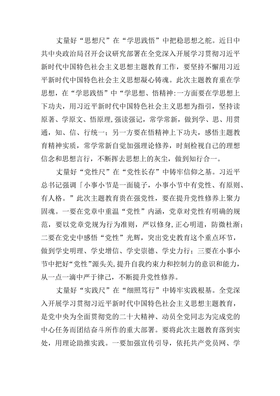 2023学思想强党性重实践建新功主题教育心得体会共七篇精选Word版供参考_003.docx_第3页