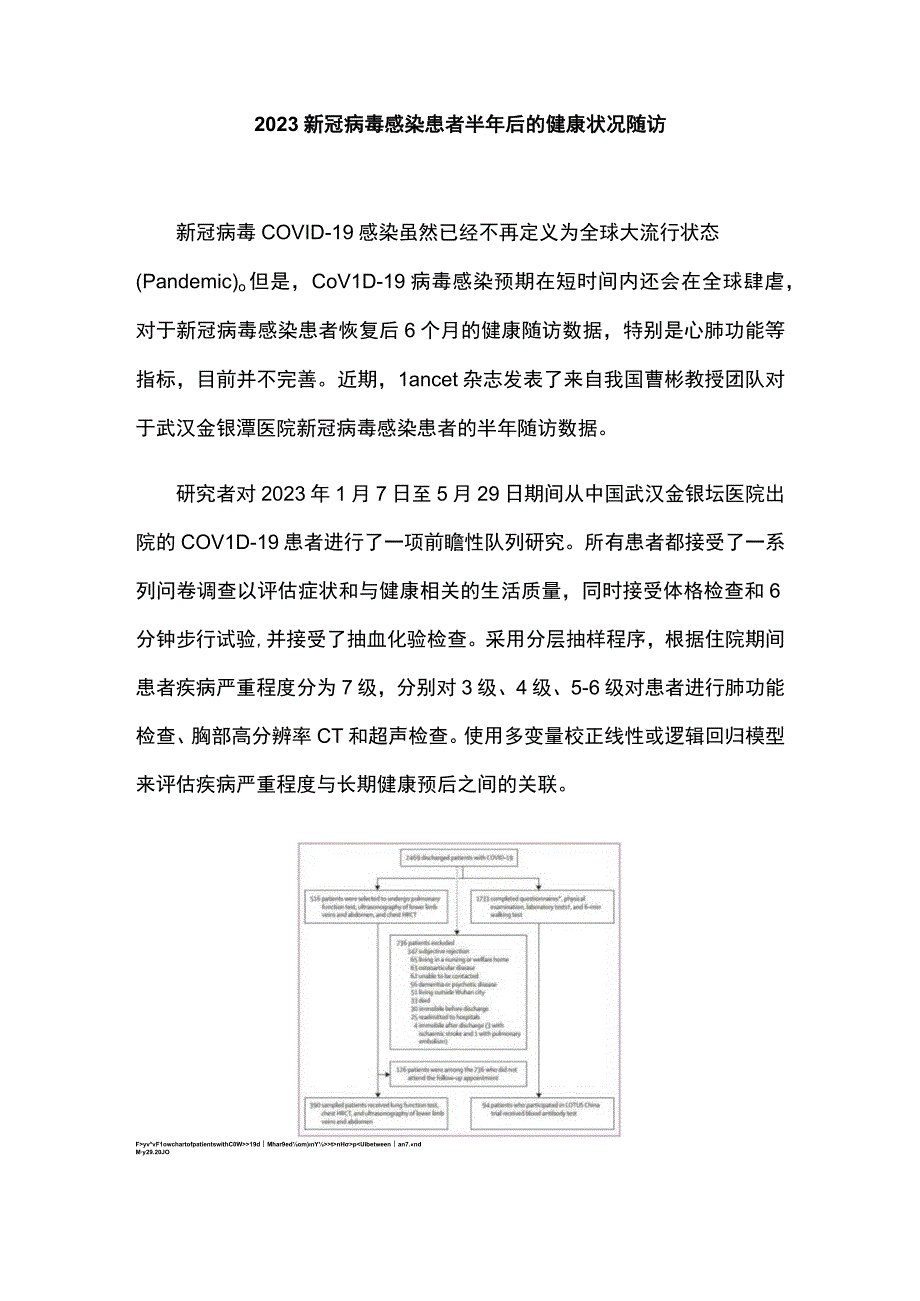 2023新冠病毒感染患者半年后的健康状况随访.docx_第1页