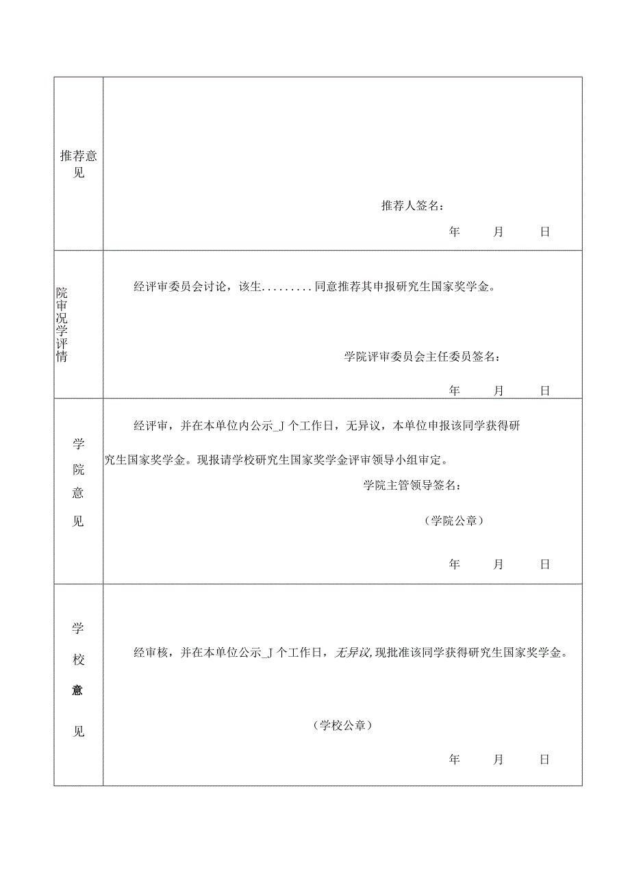 XX理工大学202X年研究生国家奖学金申请审批表.docx_第2页