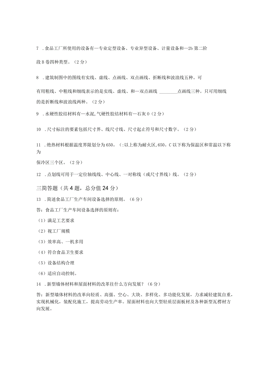 XX大学成人教育学院20232023学年度第二学期期末考试《食品工厂设计原理》复习试卷1.docx_第2页