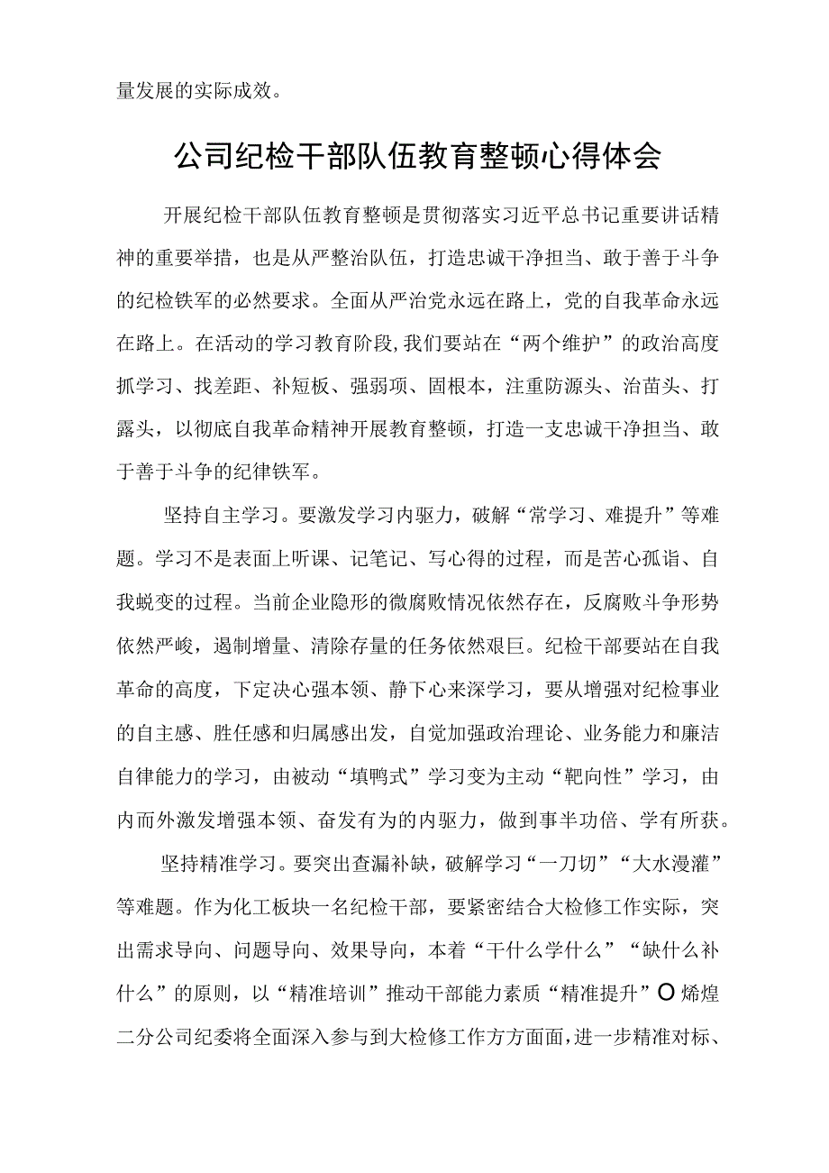 2023全国纪检监察干部队伍教育整顿教育活动的心得体会精选三篇范文.docx_第2页