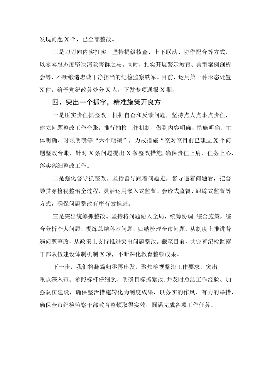 2023纪检监察干部队伍教育整顿检视整治环节总结精选10篇.docx_第3页