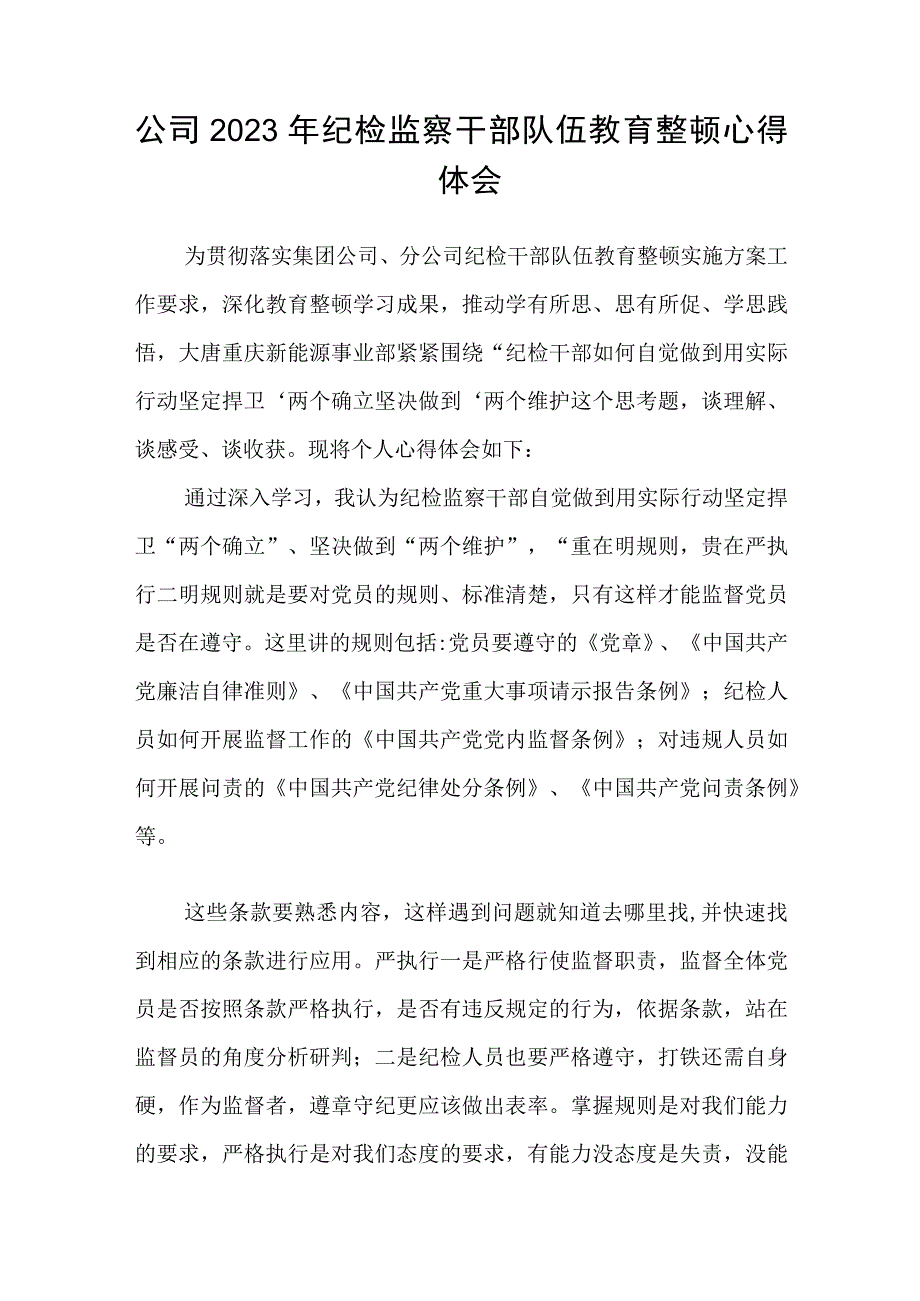 2023市纪委监察干部纪检监察系统教育整顿学习心得体会精选版三篇合辑.docx_第3页